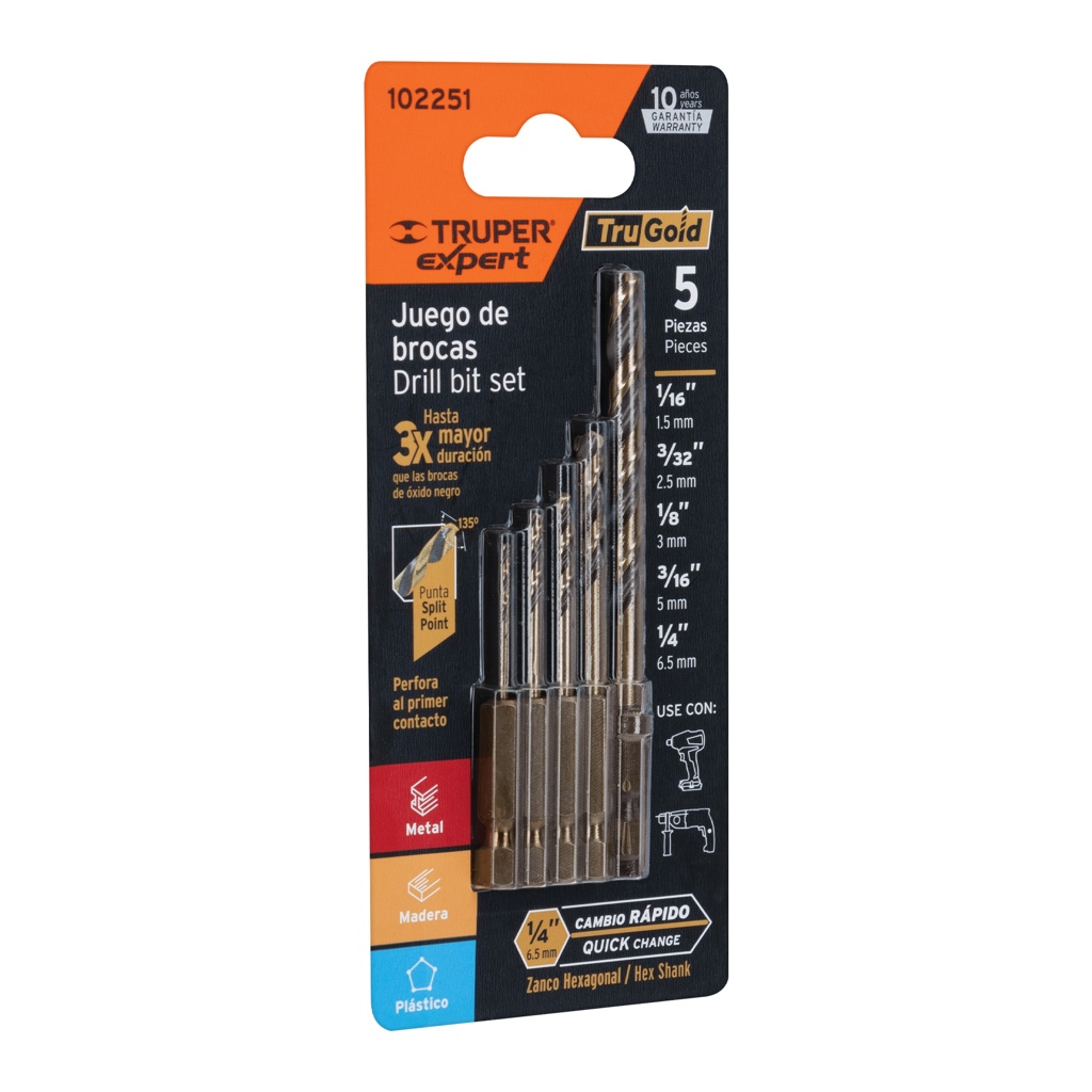 Brocas Truper Expert 5-pcs Jbav-5r hierro 102251