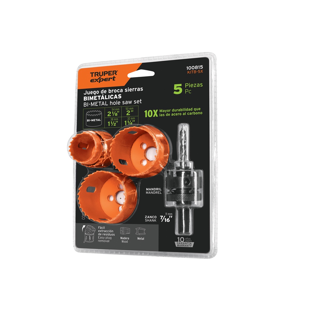 Broca p/l/avin 5-pcs bimetal truper expert kitb-5x 100815