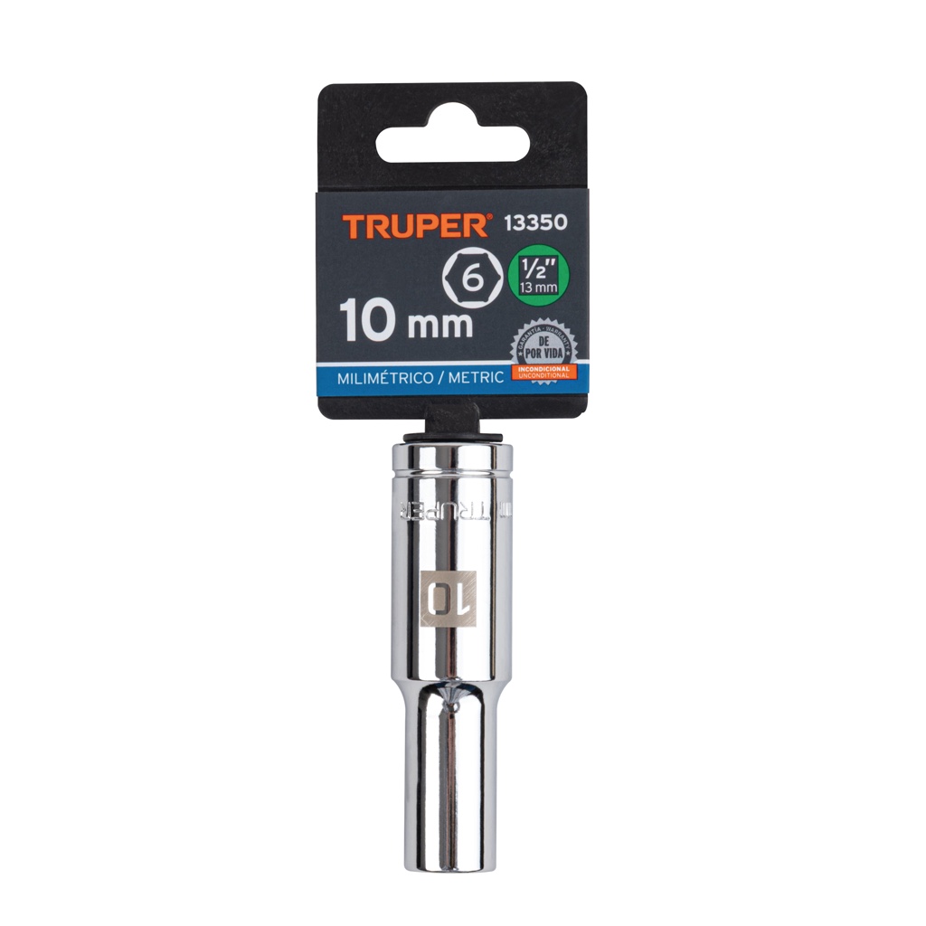 Cubo Truper 10mm x 1/2 D-5310-M C P LARG 6-puntas 13350