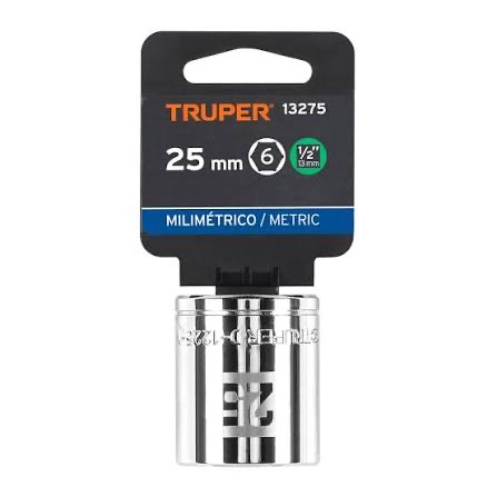 Cubo Truper 25mm x 1/2 D-5425-M C P 6-puntas 13275