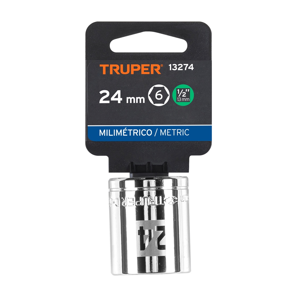 Cubo Truper 24mm x 1/2 D-5424-M C P 6-puntas 13274