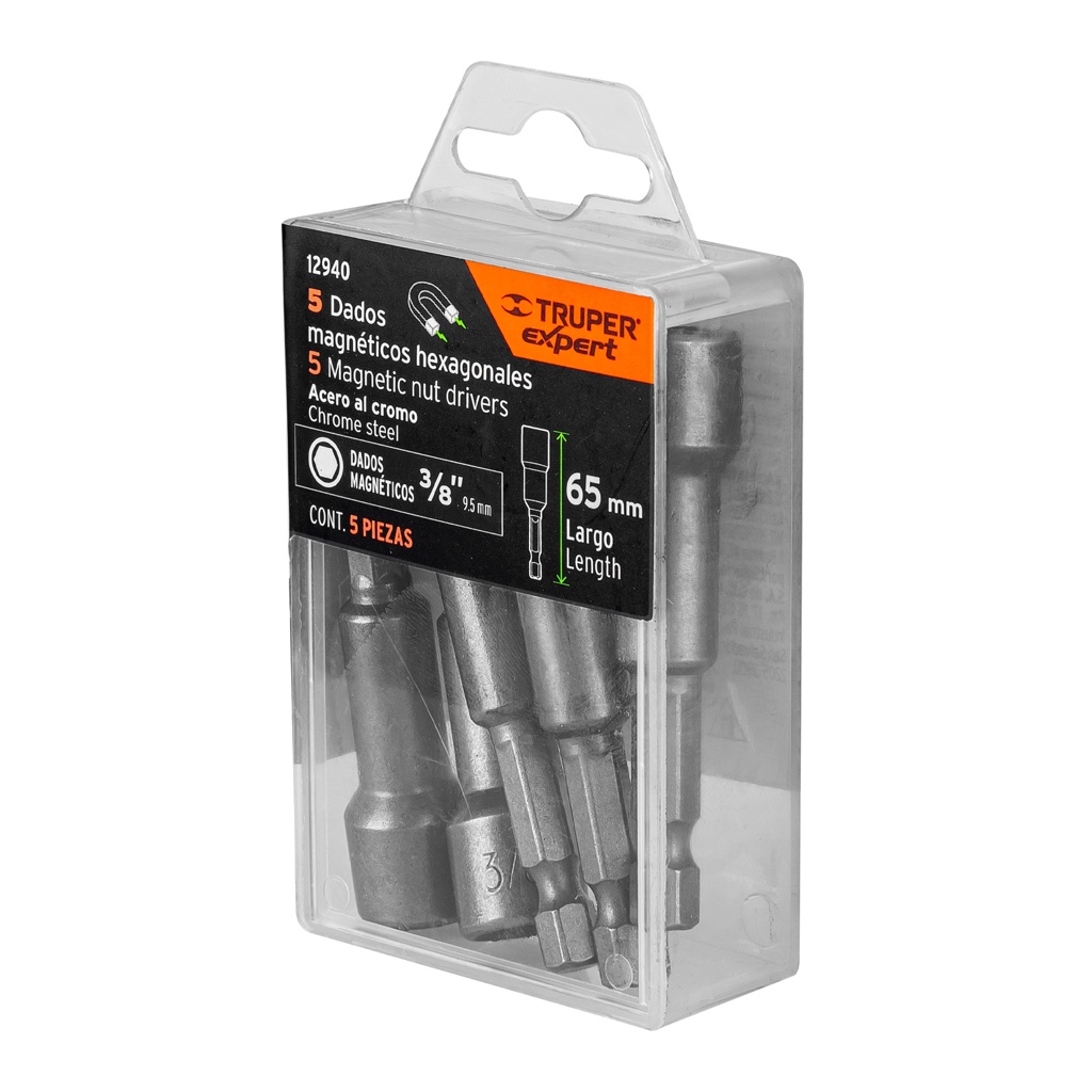 Cubo Truper 3/8 Magnético 5-PCS PUDE-9027 12940