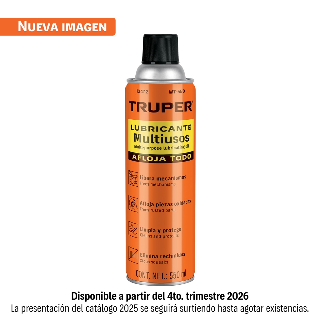 Aceite penetrante multiusos spray 550ml Truper WT-550 13472