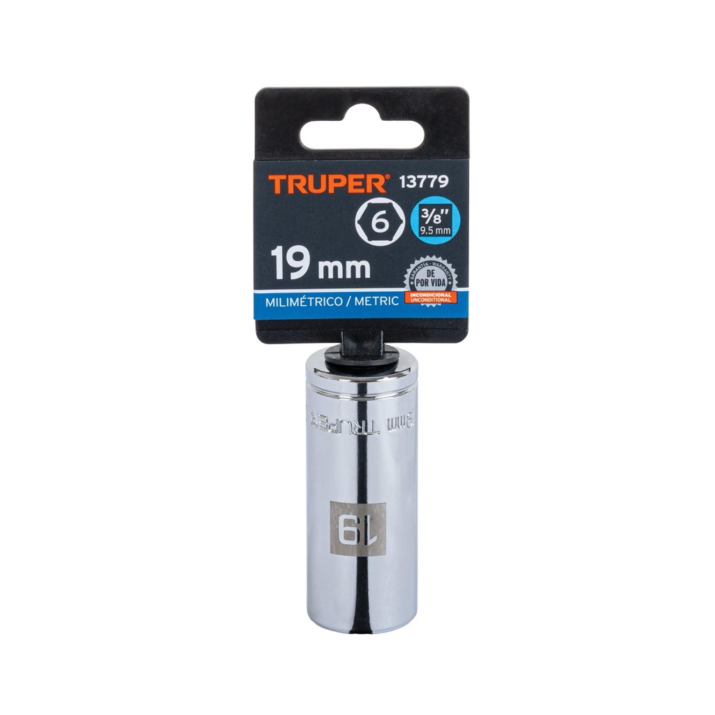 Cubo truper 19mm x 3/8 largo 13779