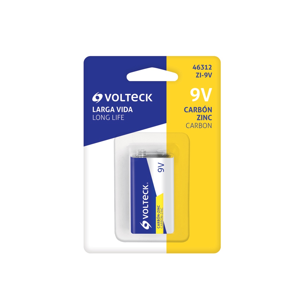 Bateria 9v voltech cuadrada zinc zi-9v 46312