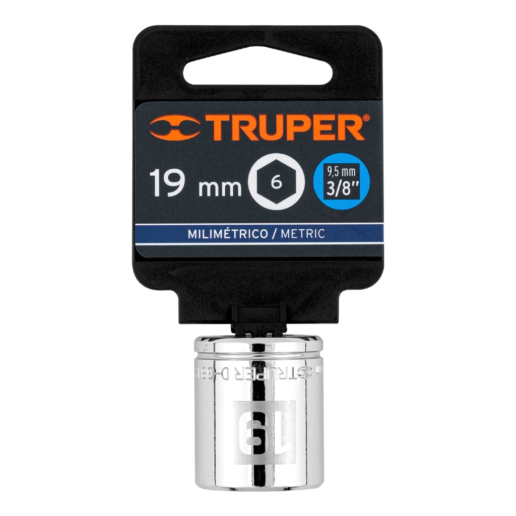 Cubo Truper 19mm x 3/8 D-5219-HM corto  6-puntas 13683