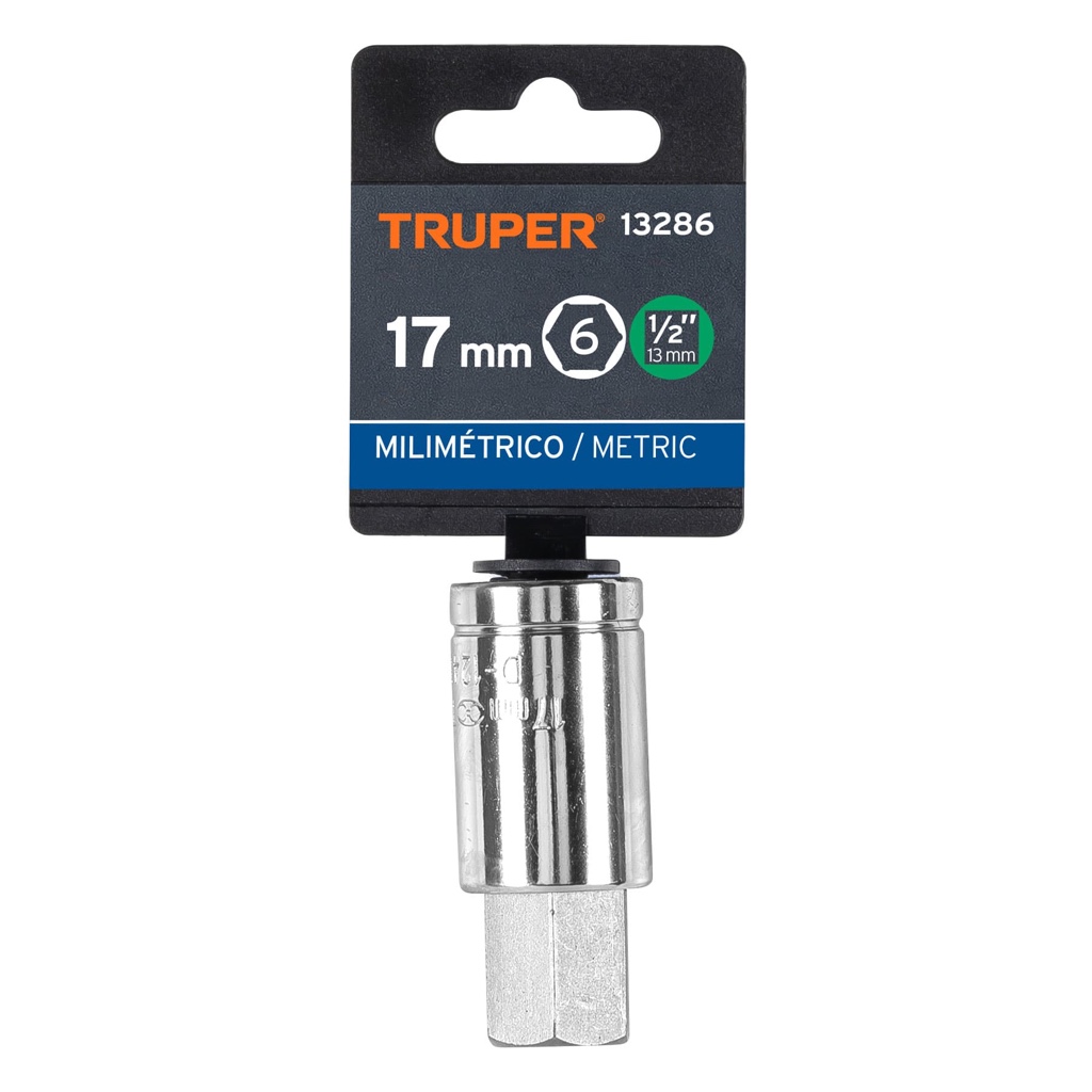 Cubo 17mm x1/2 exagonal Truper 13286
