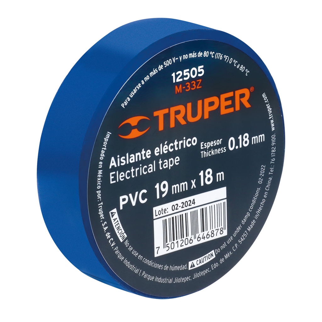 Cinta aislante 3/4x18mts M-33Z Truper azul 12505