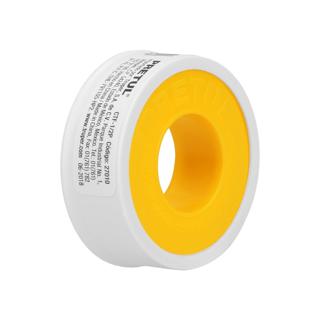Cinta teflón de 1/2 x 9mts CTF-1/2P Pretul 27010