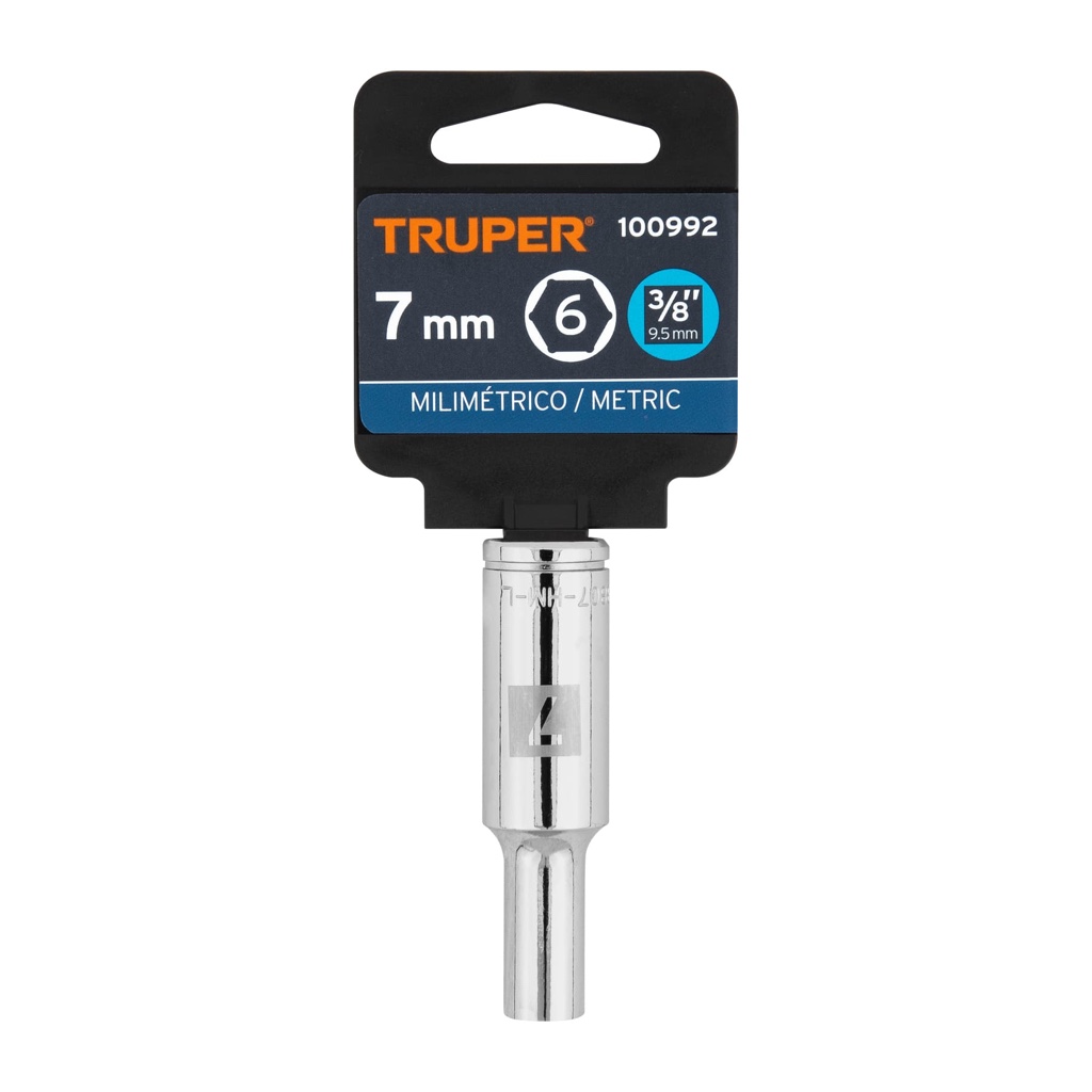 Cubo Truper 7mm x 3/8 D-3807-HM-Largo 6 puntas 100992