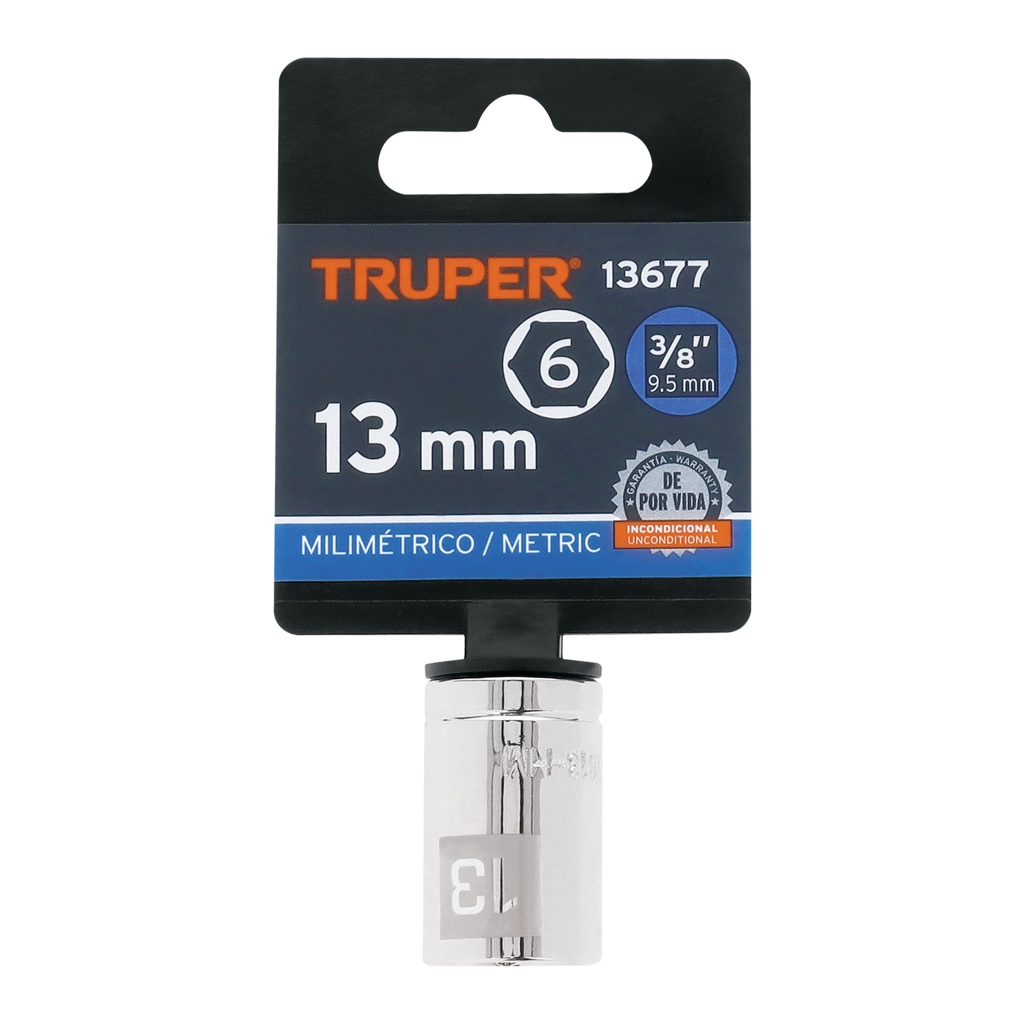 Cubo Truper 13mm  x 3/8 corto D-5213-HM 6-puntas 13677