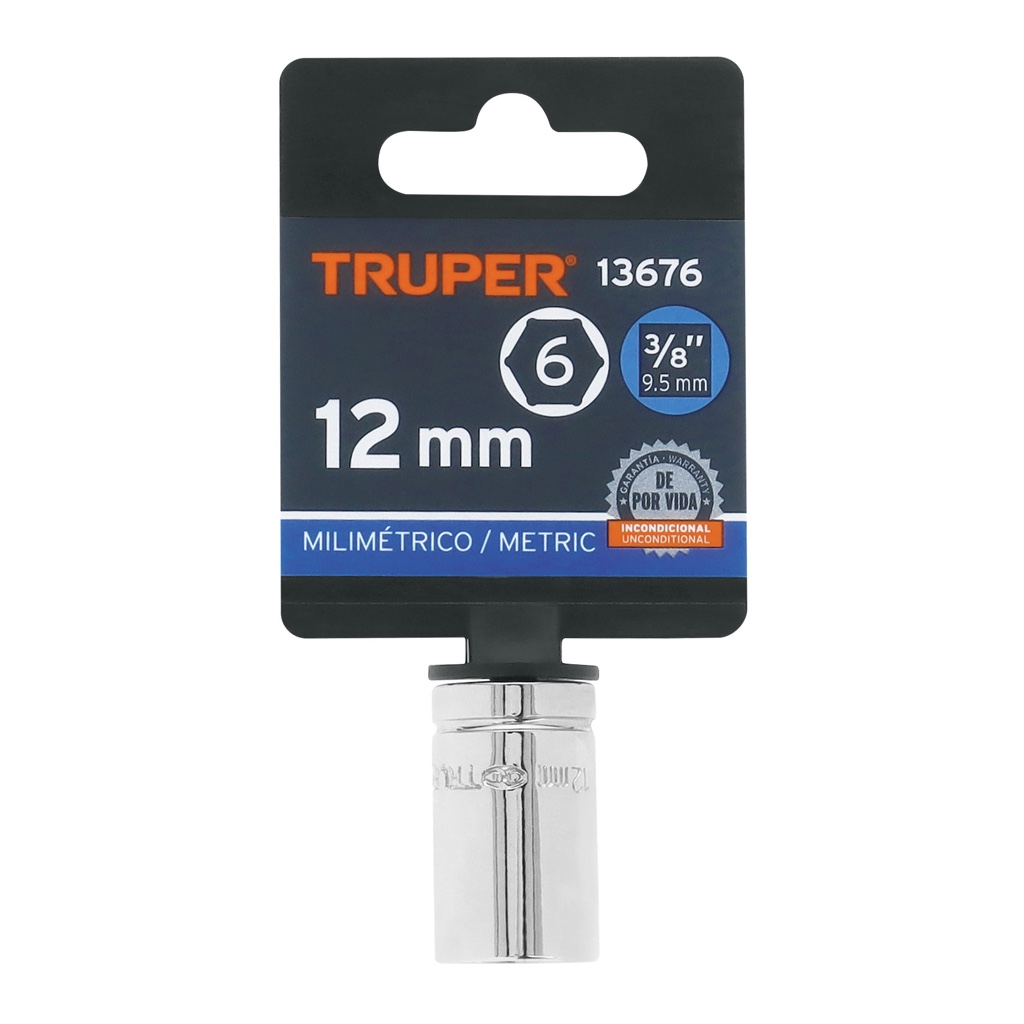 Cubo Truper 12mm x 3/8 corto 6-puntas 13676