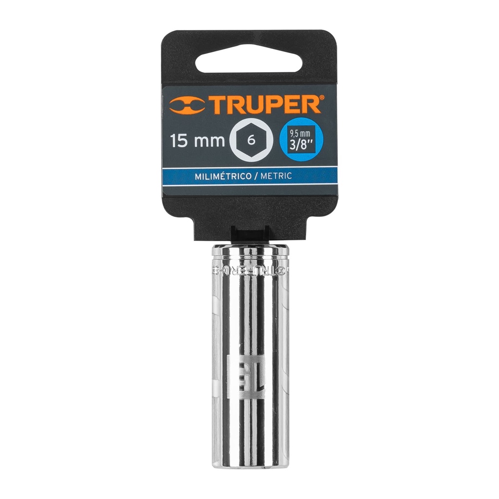 Cubo Truper 15mm x 3/8 largo 6-puntas 13775
