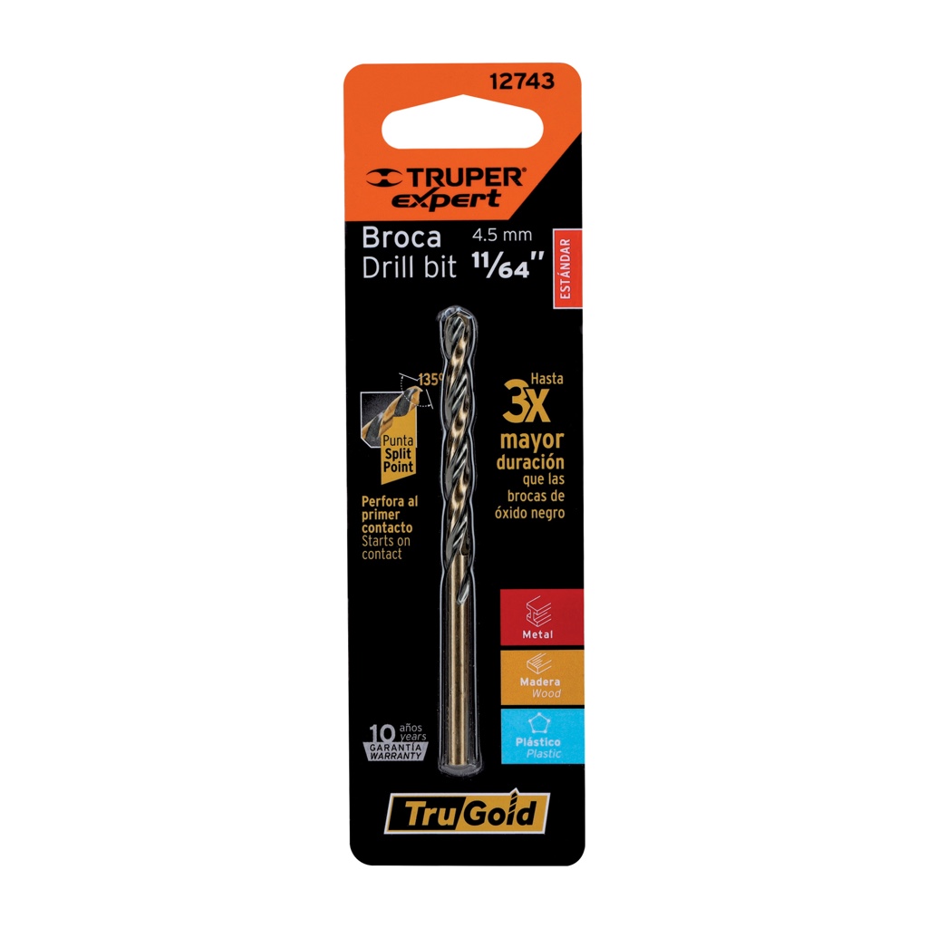 Broca p/hierro Truper 11/64x3" BAV-11/64-BLISTER 12743
