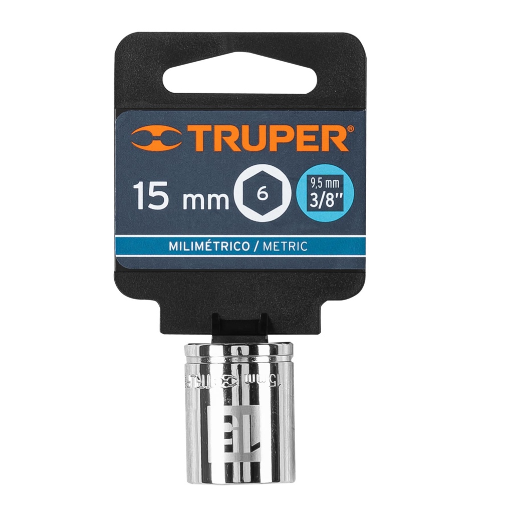 Cubo Truper 15mm x 3/8 corto 6-puntas 13679