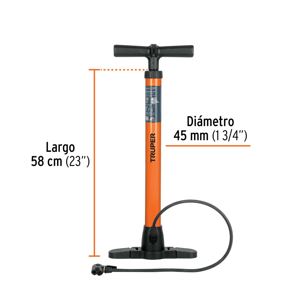 Bomba de pie bom-tr Truper 14863