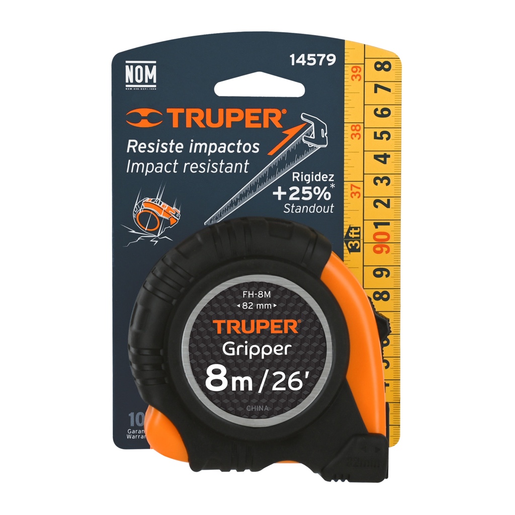 CINTA METRICA TRUPER 8MTS GRIPPER FH-8M 14579