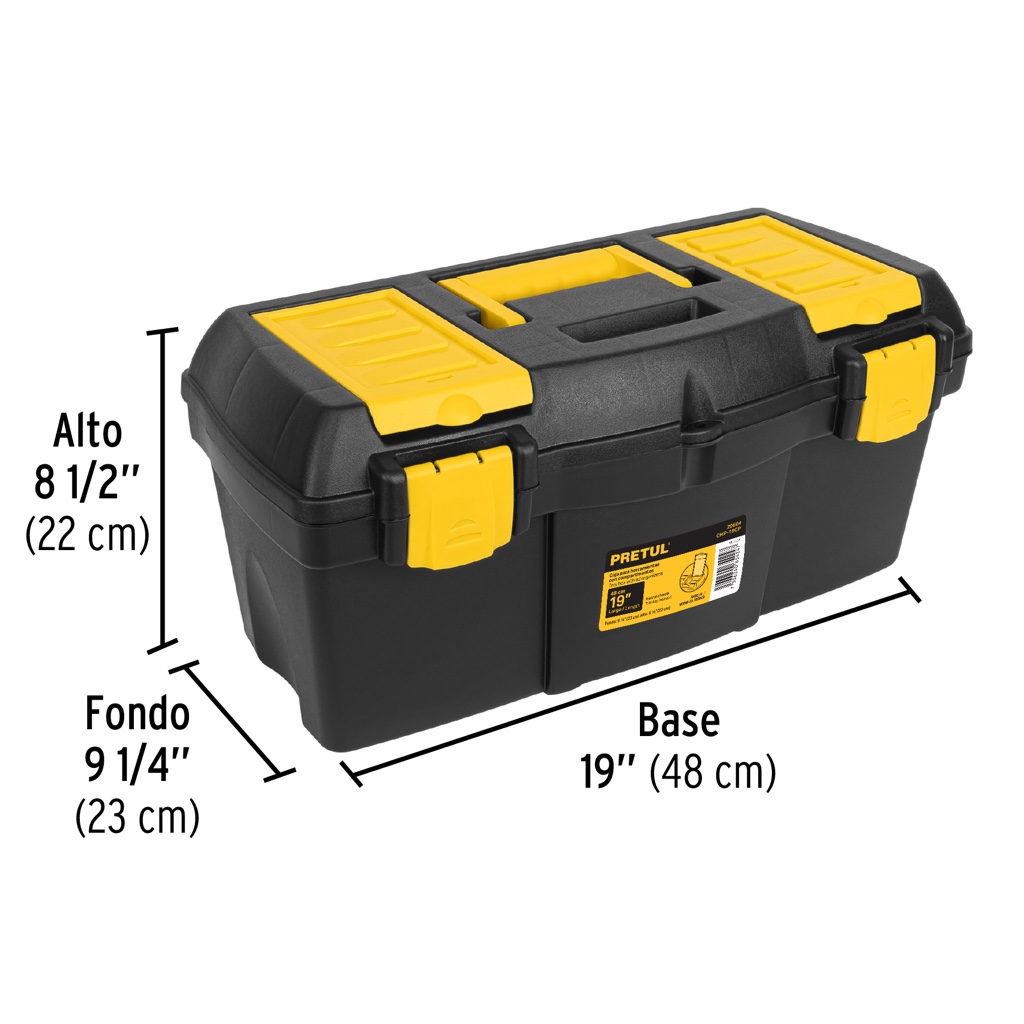 Caja para herramientas Pretul 19 ' negro/amarillo 20604