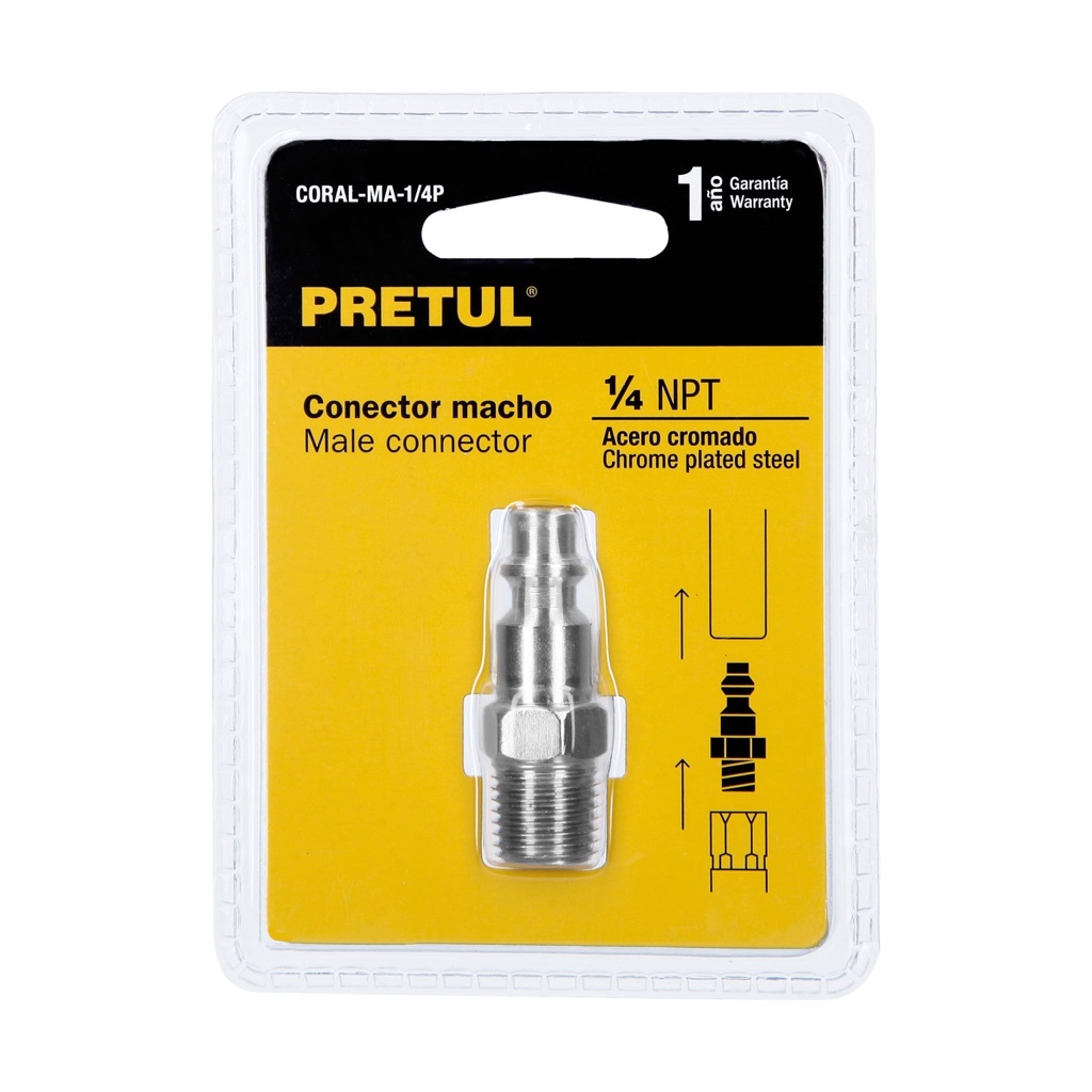 Conector rápido p/compresor macho Pretul 27023