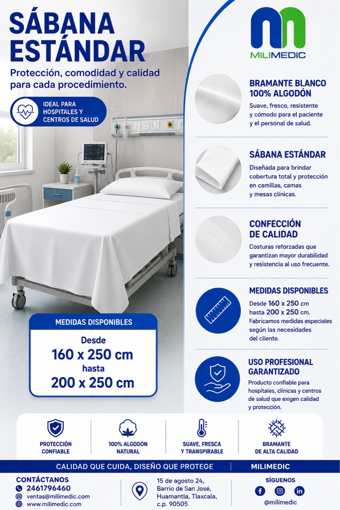 Sábana para cama hospitalaria