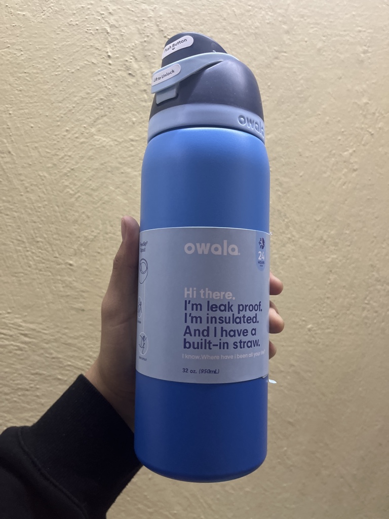 Owala azul termo con tapa azul marino 32 oz