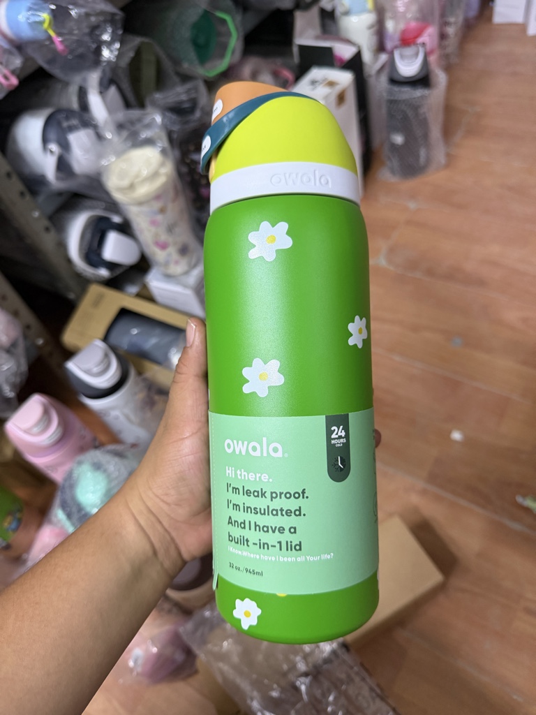 Owala florecita blanca verde 32