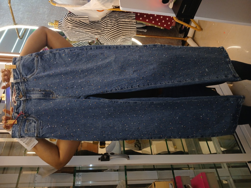 Most Wanted pantalón jean azul de brillo