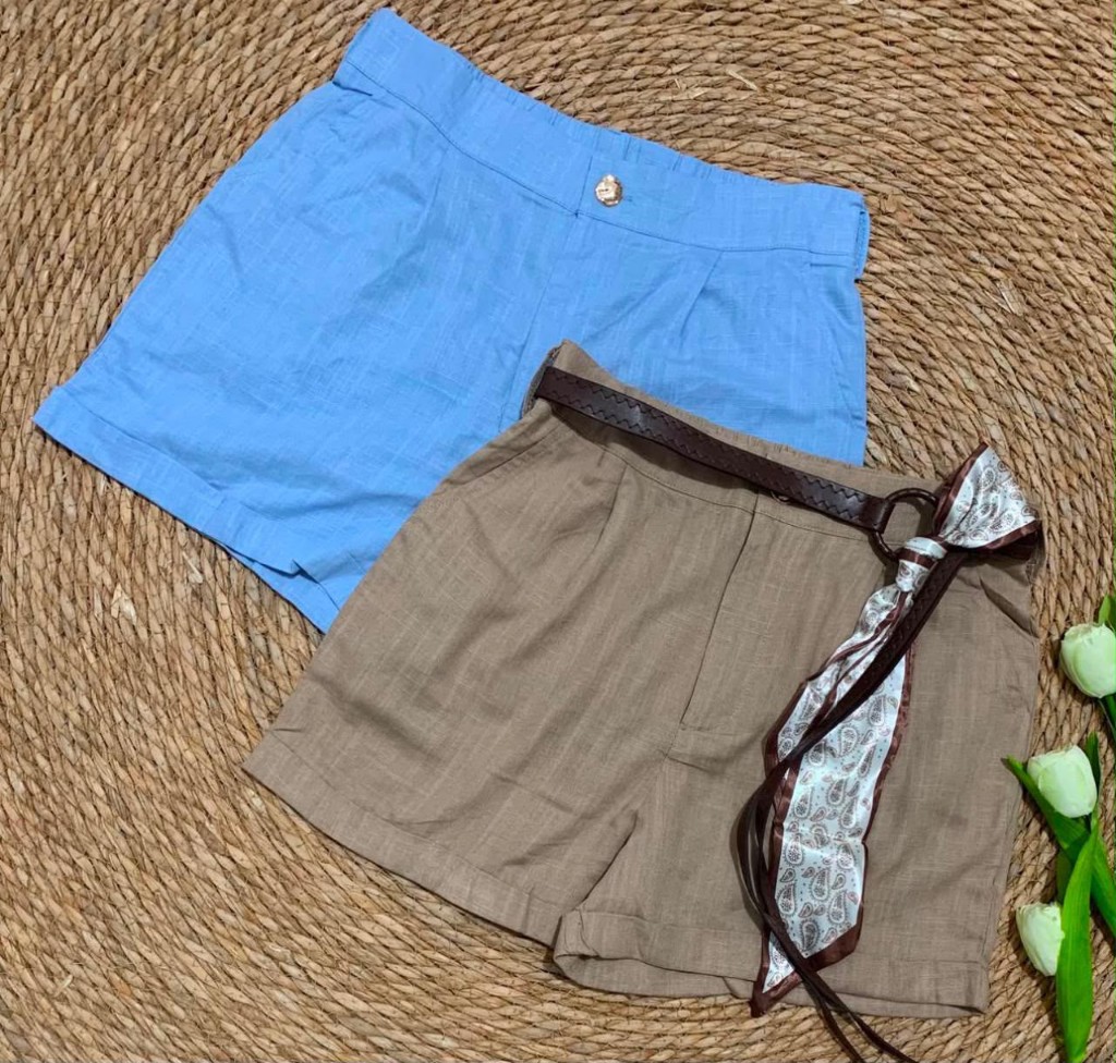 Short tela lino de dama varios colores y tayas