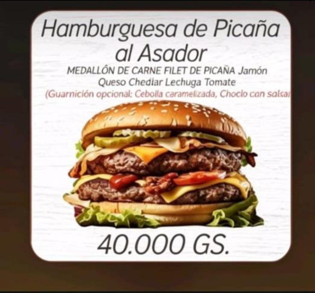 Hamburguesa de picaña al asador