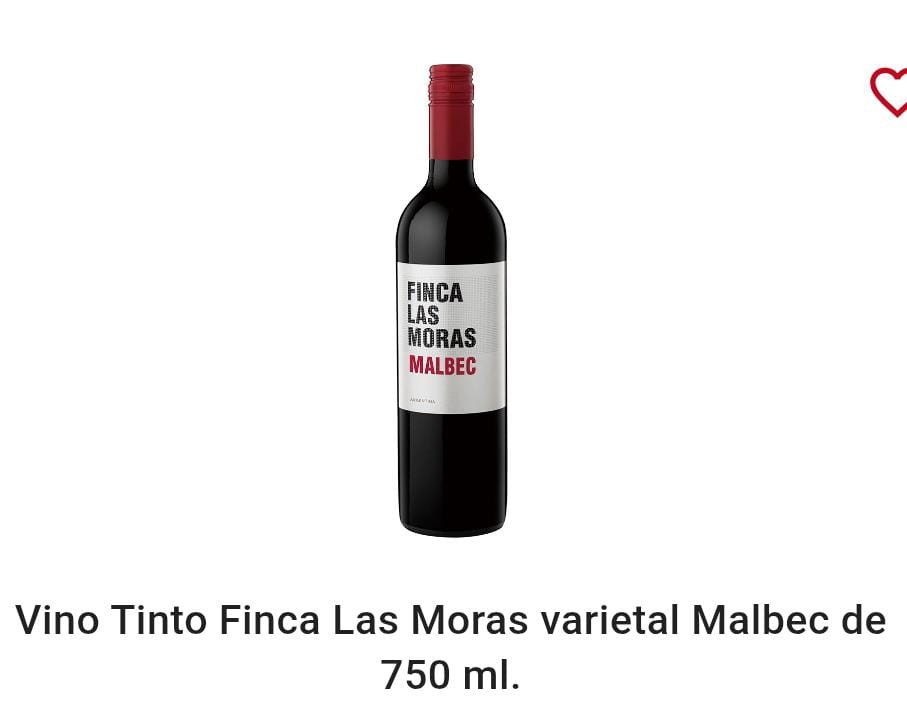 Vino Tinto Finca Las Moras Varietal Malbec 750 ml