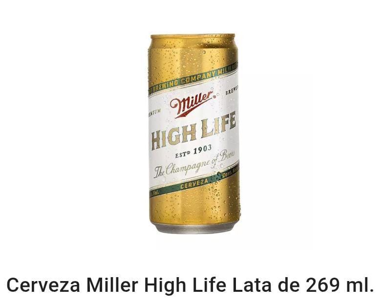 Miller high life lata  269 ml