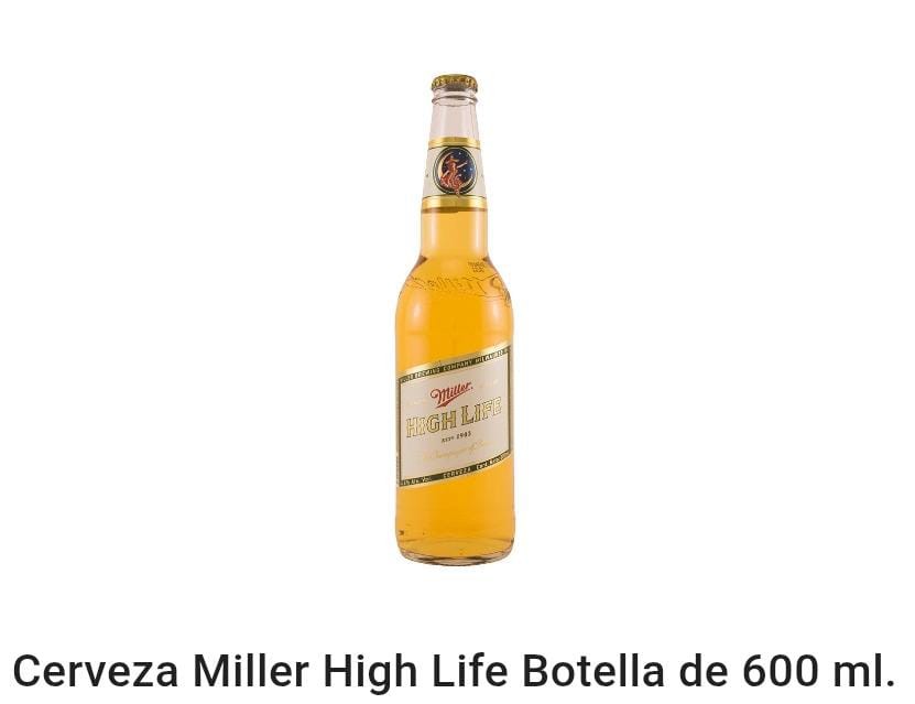Miller high life botella de 600 ml
