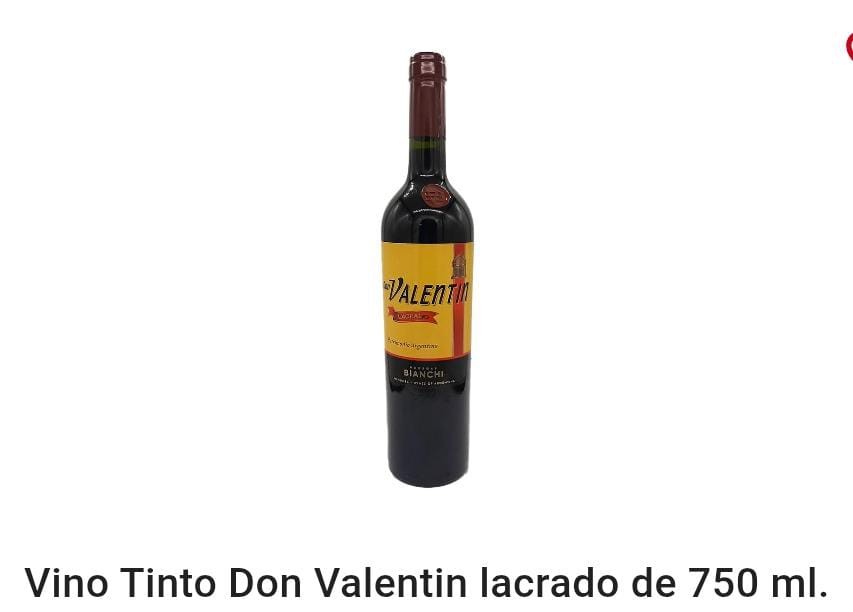 Vino Tinto Don Valentín Lacrado 750 ml