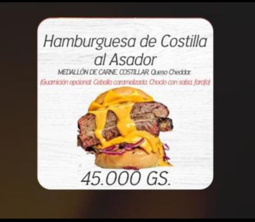 Hamburguesa de Costilla al asador