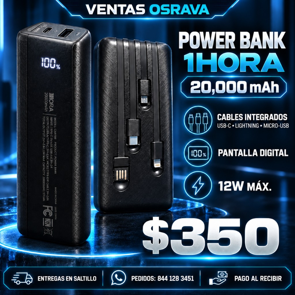 Power bank 1 hora 20000 ma