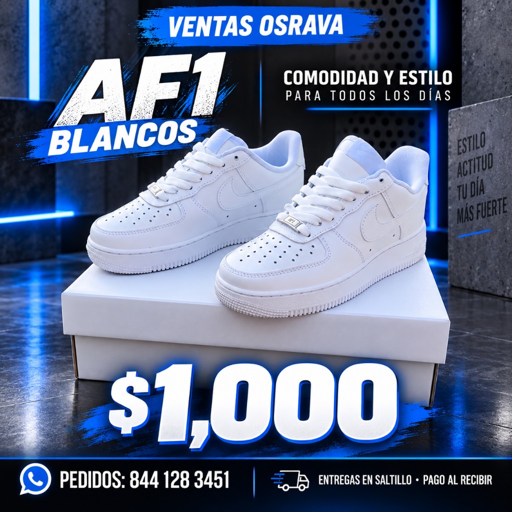 Tenis af1 blanco o negro