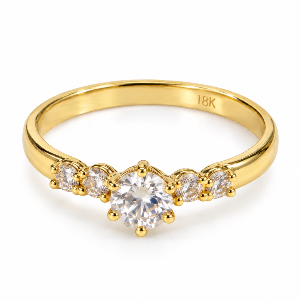ANILLO OL SOLITARIO CUATRO CIRCONES