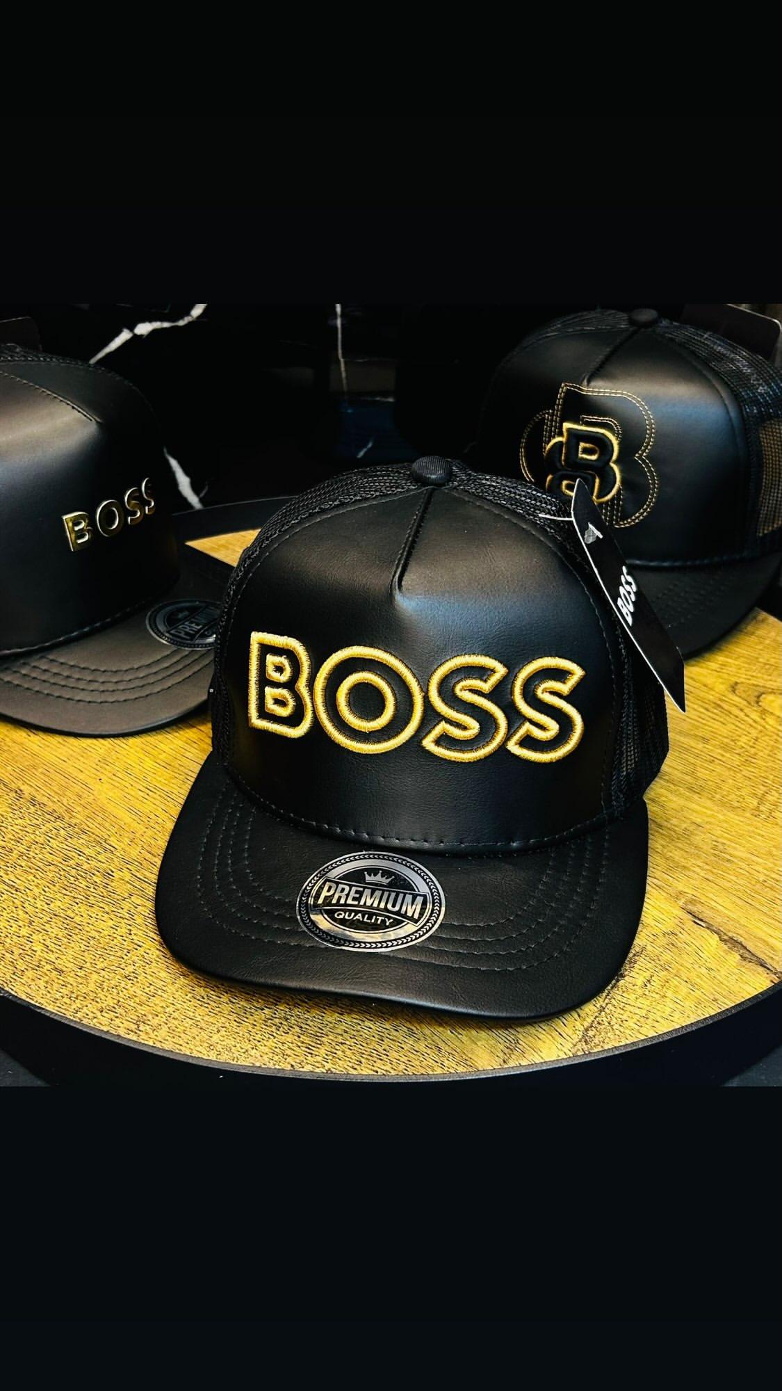 Gorra negra BOSS bordada