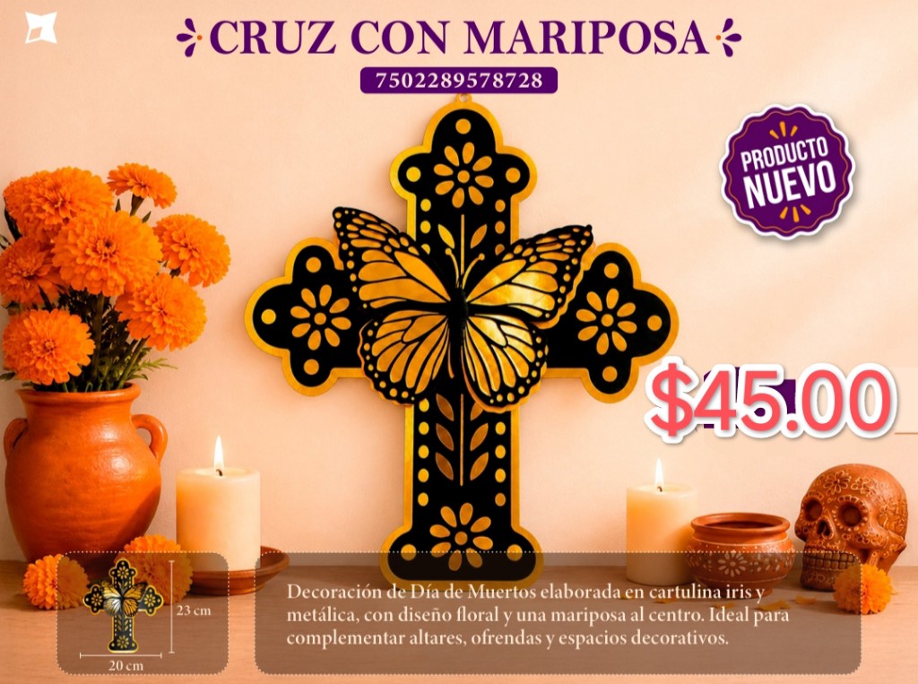 Cruz con mariposa