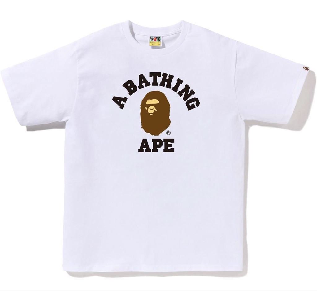 BAPE / A Bathing Ape College Tee – White/Brown