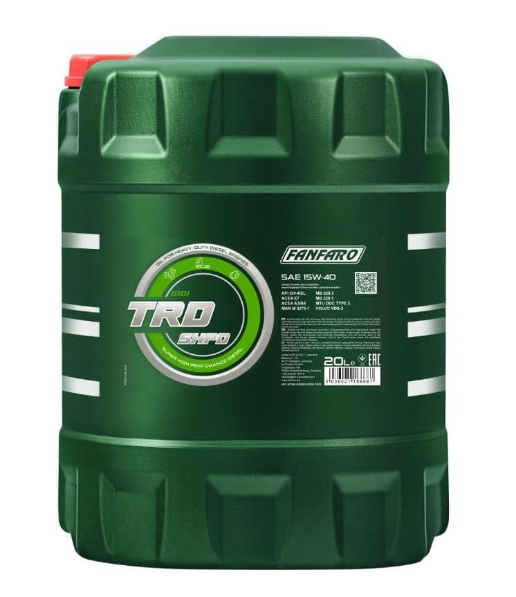 ACEITE MINERAL MOTOR DIESEL GASOLINA TRD SHPD SAE 15W40 API CH-4/SL BIDON DE 20 LITROS