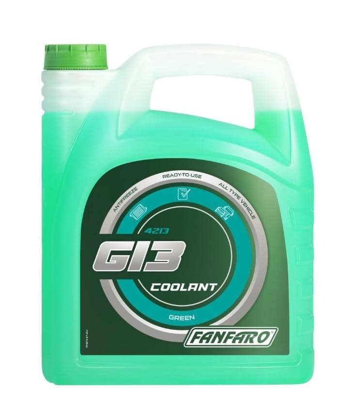 REFRIGERANTE FANFARO G13 COLOR VERDE GALON DE 5L, 50/50