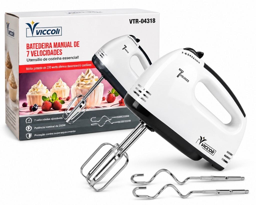 Batidora Manual Viccoli 7 Velocidades 200W VTR-04318