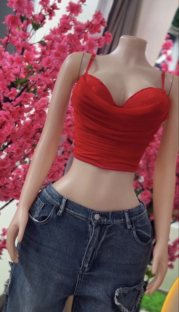 Top tipo corset cherry