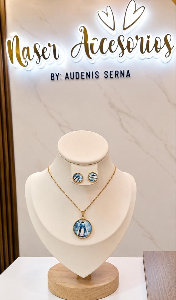 Set virgen redonda azul
