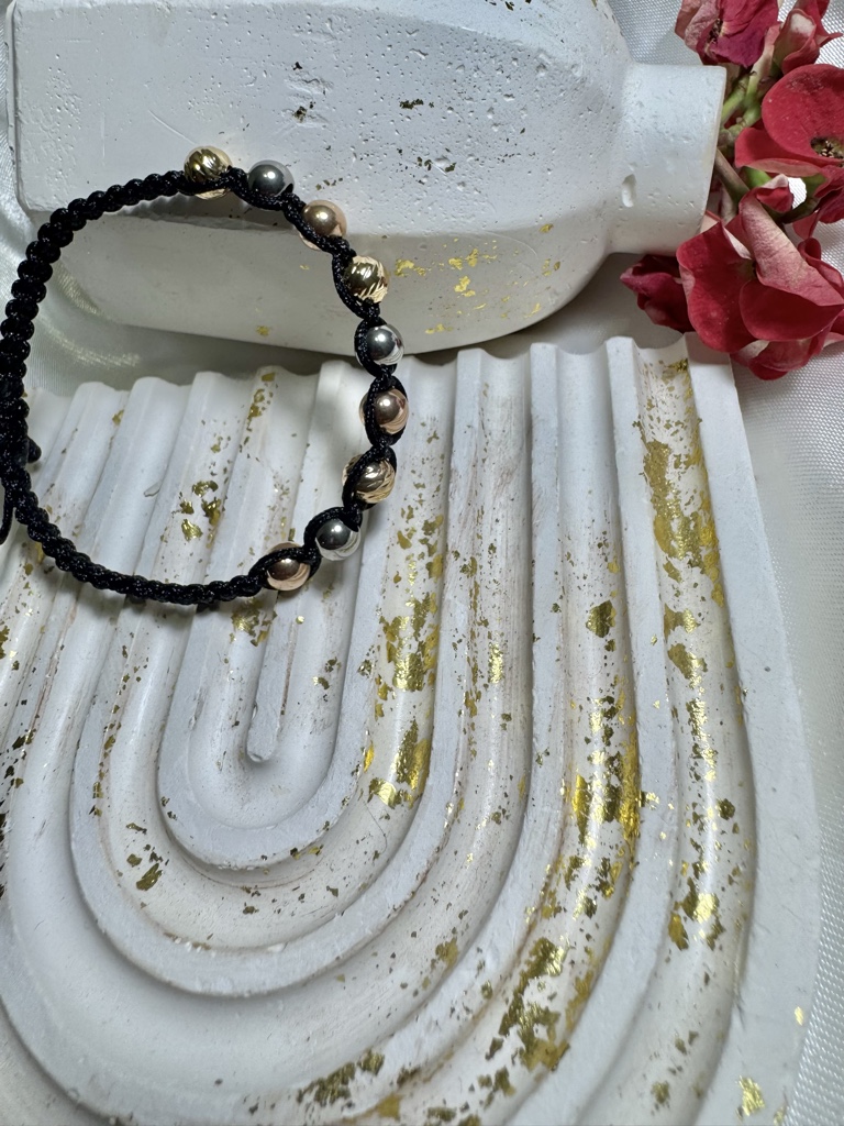 Pulsera 3 oros 1 hilera oro laminado