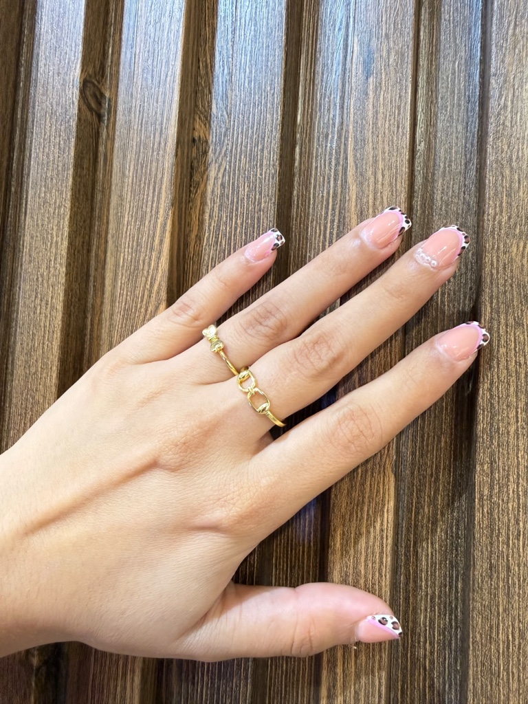 Anillo 2 Cuadros vacíos liso