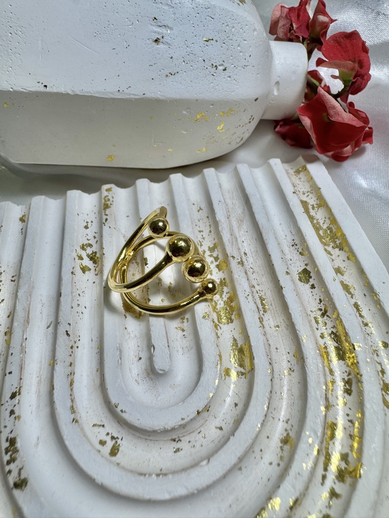 Anillo 4 balines bronce