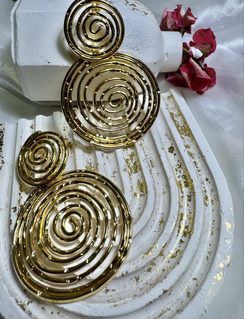 Topo candonga 2 círculos espiral bronce