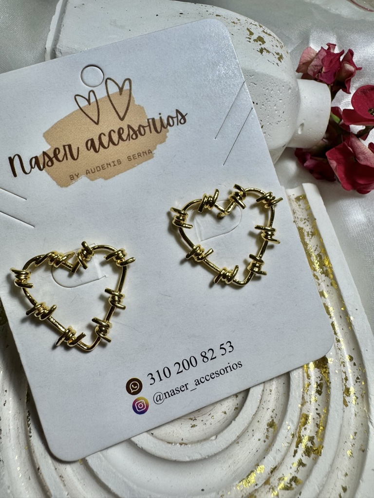 Topo corazón espinas bronce
